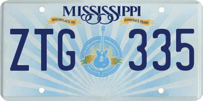 MS license plate ZTG335
