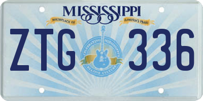 MS license plate ZTG336