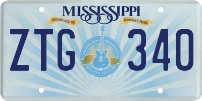 MS license plate ZTG340