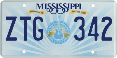 MS license plate ZTG342