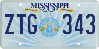 MS license plate ZTG343