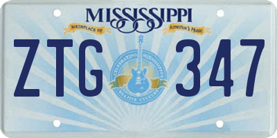 MS license plate ZTG347