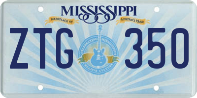 MS license plate ZTG350