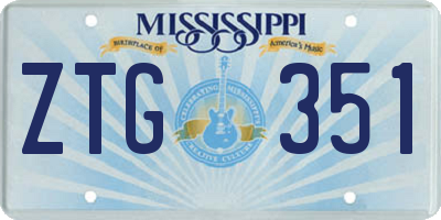 MS license plate ZTG351