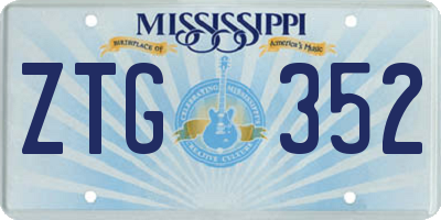 MS license plate ZTG352
