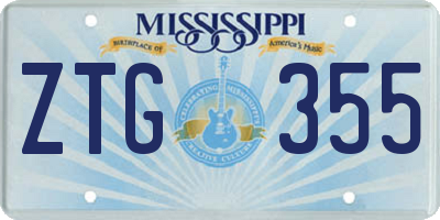 MS license plate ZTG355