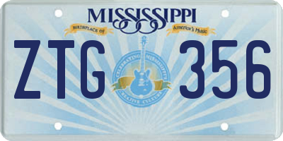 MS license plate ZTG356