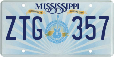 MS license plate ZTG357