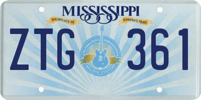 MS license plate ZTG361
