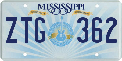 MS license plate ZTG362