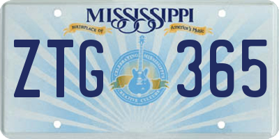 MS license plate ZTG365