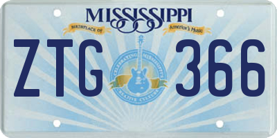 MS license plate ZTG366