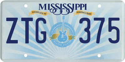 MS license plate ZTG375