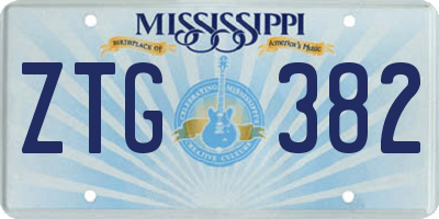 MS license plate ZTG382