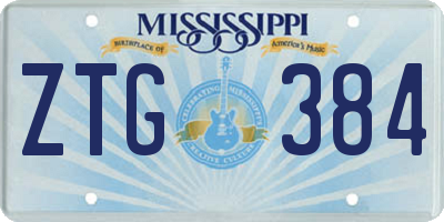 MS license plate ZTG384