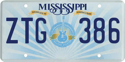 MS license plate ZTG386