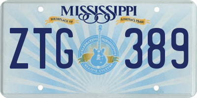 MS license plate ZTG389