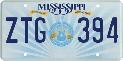 MS license plate ZTG394