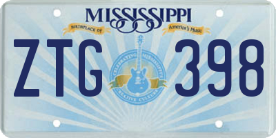 MS license plate ZTG398
