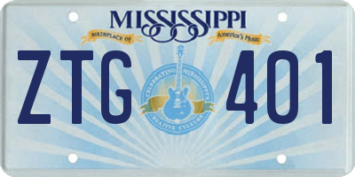 MS license plate ZTG401