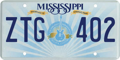 MS license plate ZTG402