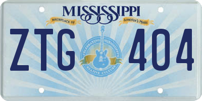 MS license plate ZTG404