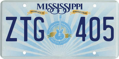 MS license plate ZTG405