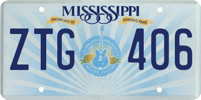 MS license plate ZTG406