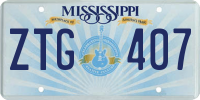 MS license plate ZTG407
