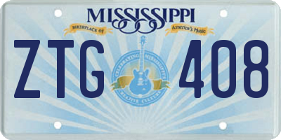 MS license plate ZTG408