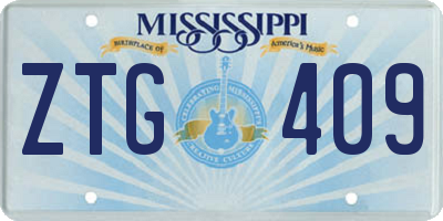MS license plate ZTG409