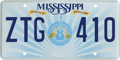MS license plate ZTG410