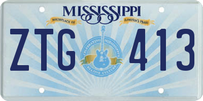 MS license plate ZTG413