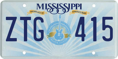 MS license plate ZTG415