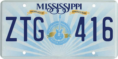 MS license plate ZTG416
