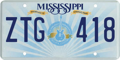MS license plate ZTG418