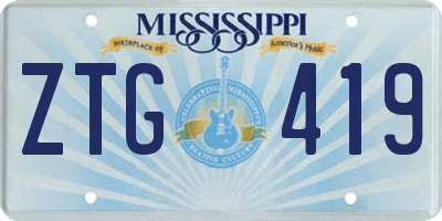 MS license plate ZTG419
