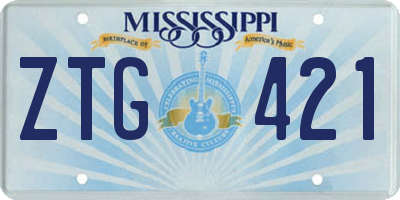 MS license plate ZTG421