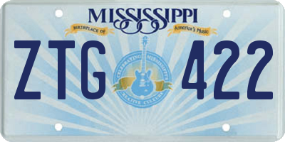 MS license plate ZTG422