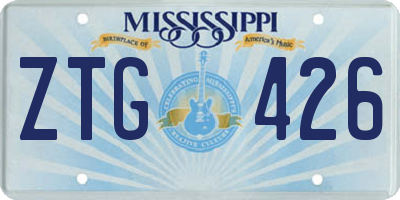 MS license plate ZTG426