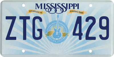 MS license plate ZTG429