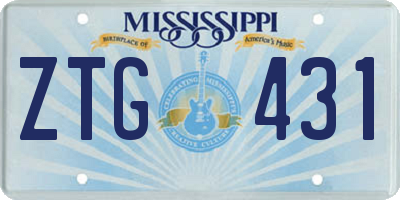 MS license plate ZTG431