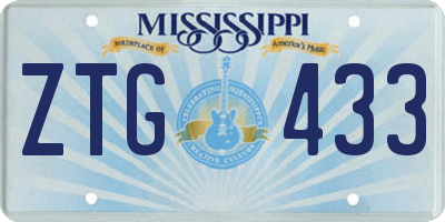 MS license plate ZTG433