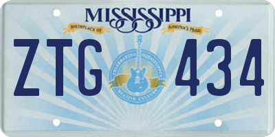 MS license plate ZTG434