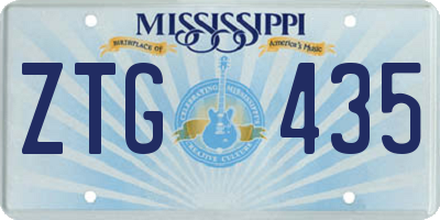 MS license plate ZTG435