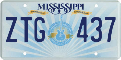 MS license plate ZTG437