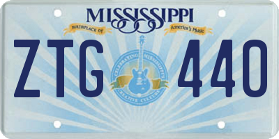 MS license plate ZTG440