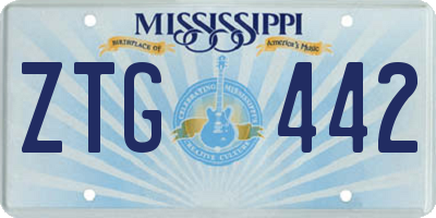 MS license plate ZTG442