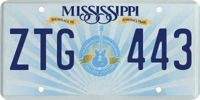 MS license plate ZTG443