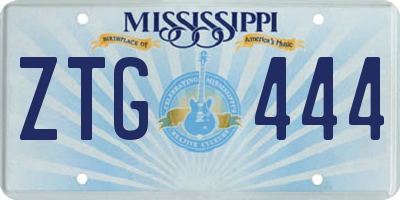 MS license plate ZTG444